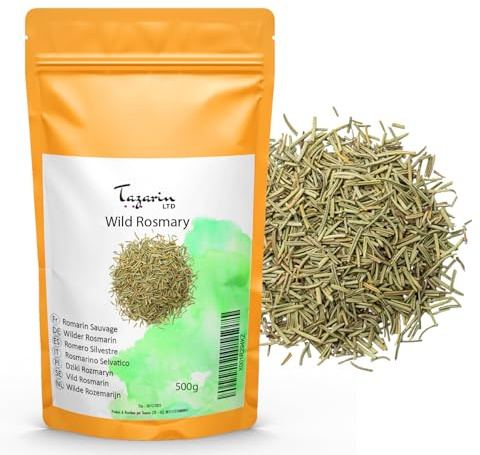 500g Feuilles de Romarin Sauvage, Entières et Séchées - Très Aromatique Comparés au Romarn Cultivé - Infusion Romarin, Tisane Romarin - Séchés au Soleil