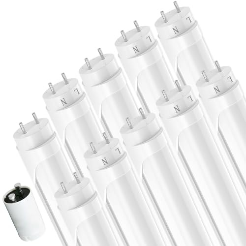 JESLED T8 G13 LED-Röhre 120cm Flimmerfrei - 18W 2970 Lumen (165lm/W), Kaltweiß 6000K mit Starter - Leuchtstofflampe für Garage, Werkstatt, Küche, Büro - 10er Pack