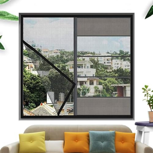 Zanzariera per finestre 140x190 cm, tende per zanzariere per finestre, aria fresca, antizanzare per porte finestre, montaggio adesivo, su misura