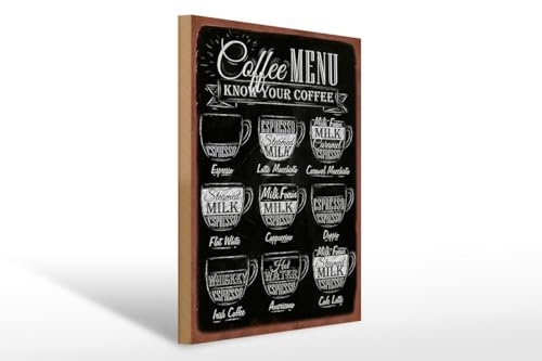 Ontrada Targa in legno 30 x 40 cm caffè caffè menu piatto bianco doppio legno targa