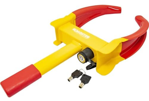 Buystarget Wheel Clamp Car Safety Lock Heavy Duty Adjustable Universal Anti-Theft Wheels Locking Mechanism Secure Claw for Car Van Caravan Boat Trailer Motorcycle Security Strong Reliable Long Lasting