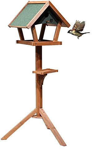 Vogelfutterhaus Vogelfutterspender Hölzerner Vogelhäuschen-Aufhänger Für Den Außenbereich Mit Dach Und Futterschale, Einfach Zu Montieren Futterhaus für Vögel Vogelfutterstation