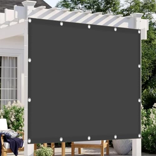 Sonnenschutz Markise 200 x 220 cm,(Nach Mass) Markisenstoff 98% Uv Schutz Wasserabweisend, Sonnensegel - Sichtschutz Sichtschutz Balkon,Für Terrasse Garten, Dunkelgrau