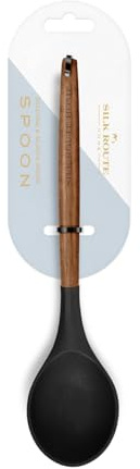 Silk Route Home Acacia Wood & Black Silicone Spoon Kitchen Utensil