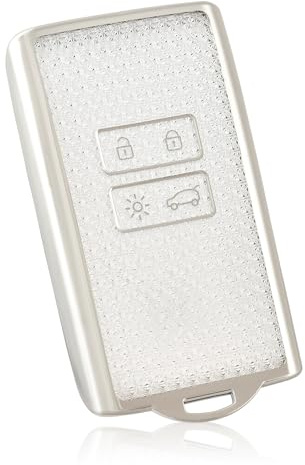 OFF WE GO Autoschlüssel Hülle Schlüsselhülle Cover für Renault Clio Captur Dacia Duster Scenic Kadjar Megane Talisman Koleos Espace Zoe Arcan Schlüsselcover Schlüssel Schutz Gehäuse Schlüsselbox, Weiß