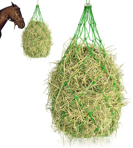 Dwafill Rete per Fieno Cavalli, Rete Fieno Cavalli Maglia Larga 12,5 x 12,5 CM, Grande Rete da Fieno per Cavalli, Adatta per Conservare Pascolo, Fieno, Risparmiando sui Costi di Alimentazione (Verde)