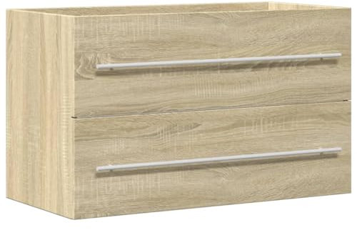 vidaXL Armario para Lavabo aglomerado Madera Envejecida 80x38,5x48 cm