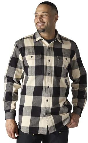 Carhartt Lässiger Schnitt Schweres Flanell Kariert Langarmhemd Herren Loose Fit Heavyweight Flannel Long-Sleeve Plaid Shirt (1 Set)
