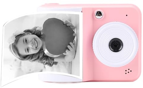 Appareil Photo à imprimé instantané pour Les Enfants, 1080p HD Video et 48MP Photo 2,4 Pouces Caméra Instantanée avec du Papier imprimé, pour Les Filles et Les Garçons (PINKK)