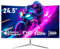 Gawfolk Monitor 24.5 Pollici 120Hz Gaming Curvo Schermo PC FHD (1080p) 1ms 100% sRGB HDMI/VGA Compatibile con Montaggio a Parete Nero