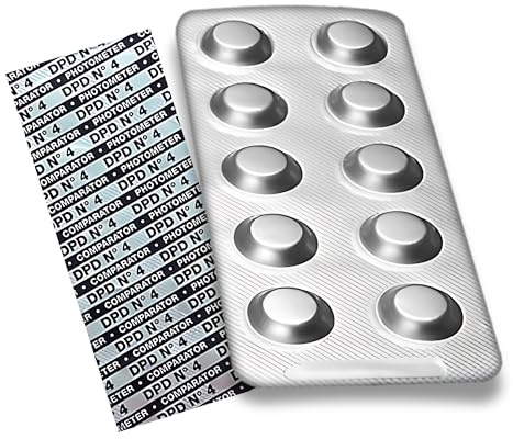 50 x DPD 4 Photometer Testtabletten zur Messung: Gehalt Aktivsauerstoff im Schwimmbadwasser - Für PoolLab und andere Handphotometer geeignet