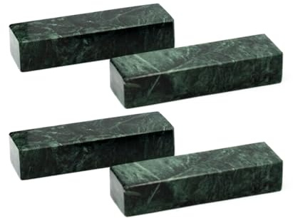 FORME STUDIO Set 4 Poggia Posate in Marmo Verde Guatemala – Supporto Elegante per Posate e Bacchette – Accessorio Artigianale da Tavola Made in Italy