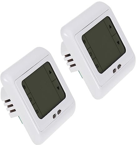 Lurrose 2pcs Celsius Touch Screen Programmable Thermostat Underfloor Thermostat for Temperature Control