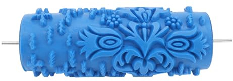 Rodillo de textura decorativa de Miskall, rodillo de pintura de pintura estampado de bricolaje rodillo de pintura de goma para muebles de pared edredones de tela azul (100Y)