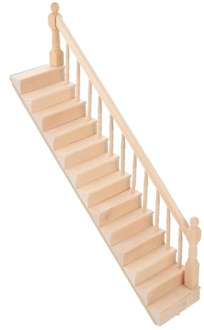 ZUNOXAZ Accessoires De Maison De Poupée Mini Matériels Balustrade D'escaliers De Poupée Accessoires De Scène Bois