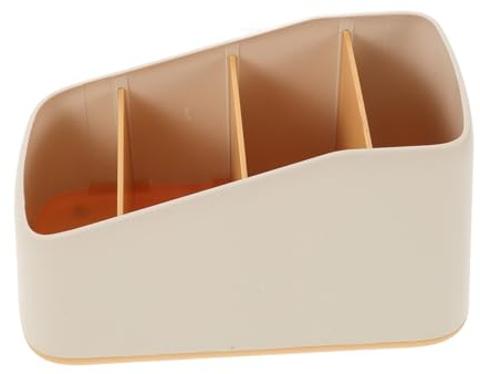 UTHCLO Caja Organizadora de Escritorio con Cuatro Compartimentos Soporte para Mando Distancia Diseño Resistente y Ligero para Almacenamiento Junto la Cama para Oficina y Hogar Color