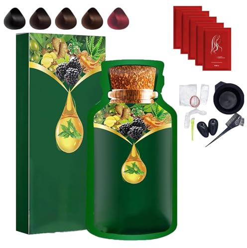 Tinta per capelli delicata a base vegetale e ad uso rapido, estratto vegetale puro per capelli grigi Tinta Bubble con maschera per capelli, ammorbidisce e dona lucentezza agli (Nero)