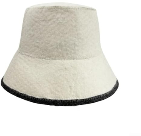 Sauna Hat Felt, Absorbent Heat Insulating Stylish Wool Fisherman Cap for Steam Room Spa Bath Protection(White)