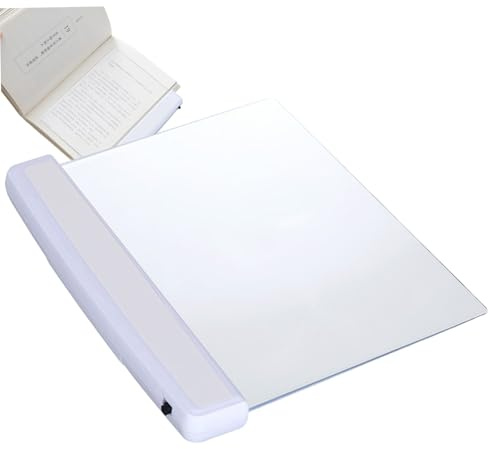 Peosaard Luce per Libri, Luci per Libri per Leggere di Notte, Luce Piatta a LED Trasparente 6, 7x5, 7, Pannello segnalibri Wireless Lettura Cura degli Occhi, Regali per Gli Amanti, Luci per la Notte