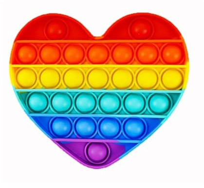 Regenbogen-Herz Pop It – Anti-Stress Silikon-Spielzeug, Blasen-Druck-Spiel für Kinder & Erwachsene, Denkspiel zur Konzentrationsförderung