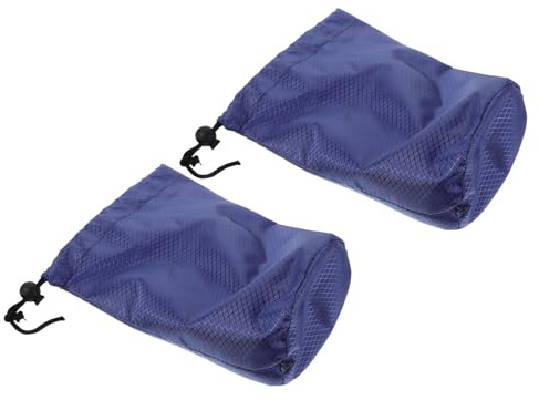 Healvian Bolsas de Almacenamiento para Chaquetas de Plumas 2 Piezas, Bolsas Cordón Impermeables de Tela Oxford, Organizador Compacto para Viajes y Camping, 19x32 Cm, Color Azul