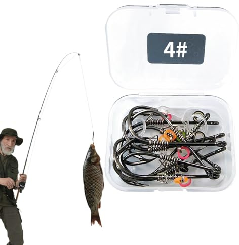 Fasta levande räkor krokar, offset fiske krokar, saltvattenkilar fiskekrokar - utomhus reseutrustning, bärbara fisktillbehör med förvaringslåda p