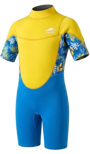 Gogokids Shorty Muta per Bambini, Mute in Neoprene da 2.5mm per Bambini, Mute Bagnate Corte Con Cerniera Posteriore per Comfort e Calore, Muta UV per Nuoto, Snorkeling e Surf, Età 2-8 Ragazzi Ragazze