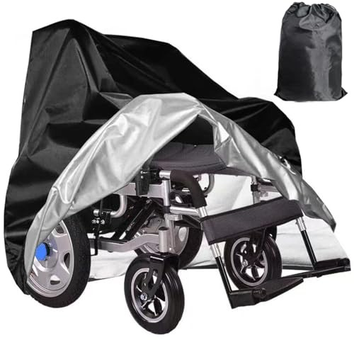 Große Rollstuhl Abdeckung, Wasserdichte Staubdichte & Faltbar Schutzhülle aus 210D Oxford Stoff, für große Rollatoren, Elektrorollstühle & Mobilitätshilfen (116 x 66 x 119 cm)