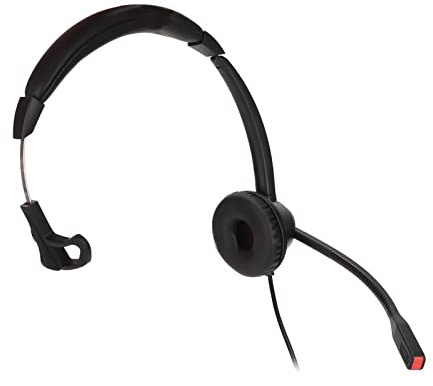 2,5 mm Enörons Telefonheadset med Mikrofon för Kontor | Trådbundet Call Center-headset, Brusreducerande Bom Mikrofon, Lätt ABS-konstruktion, För Fasttelefon