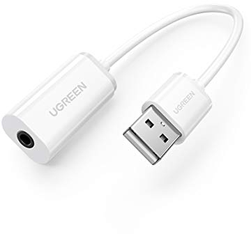 UGREEN - Tarjeta de Sonido USB Externa estéreo USB a 3,5 mm, Compatible con PS5 PS4 PS4 Pro PS4 Slim PC Micro Auriculares con un Solo Conector Jack
