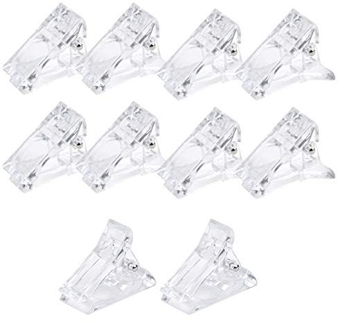 NATUCE 10PCS Clip per Unghie, Clip per Unghie in Gel Polygel, Clip per Punte per Unghie a Costruzione Rapida in Polygel Trasparente, Clip Unghie Acrilico per l'Estensione delle Unghie