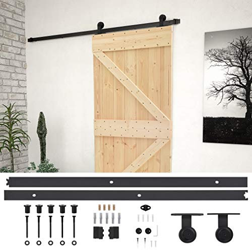 vidaXL Porta Scorrevole con Set Hardware 80x210 cm in Legno di Pino