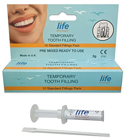 Life Healthcare Temporary Tooth Filling Kit – No Mixing, 10 Ready-to-Use Fillings for Lost or Broken Fillings, Dental Emergency Repair, Made in The UK
