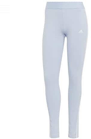 adidas Damen 3 Stripes Leggings, Blue Dawn/White, S