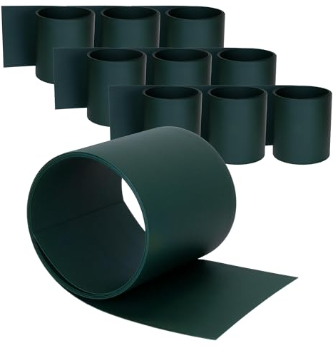 Jardinion Doble Varilla Valla privacidad Pantalla Tiras PVC 250cm, 10 Piezas, 3mm Ranuras Verde Adecuado como Pantalla de privacidad balcón, Patio y jardín Valla privacidad Pantalla