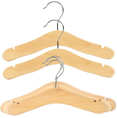 MILISTEN Hochwertige Baby-kleiderbügel Aus Holz – 5 Kinder-kleiderbügel Mit – Funktion Zur Sicheren Aufbewahrung Von Kleidung