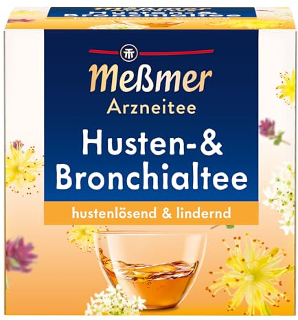 Meßmer Husten‑ & Bronchialtee | Arzneitee mit Anis, Lindenblüten und Thymian | Hustenlösend & lindernd | 9 Teebeutel