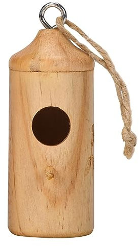Nid de colibri - Maison à bascule en bois - Nichoir à oiseaux en bois naturel pour hirondelle bourdonnante, roi de clôture, moineau, jardin de fenêtre