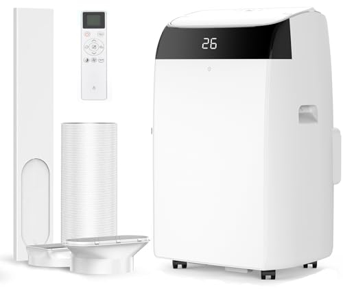 Condizionatore Portatile 12000Btu/H, Climatizzatore Portatile 3-In-1, Ventilatore, Deumidificazione, Ventilazione Con Telecomando, Doppio Display Digitale, Timer 24H, Modalità Sleep