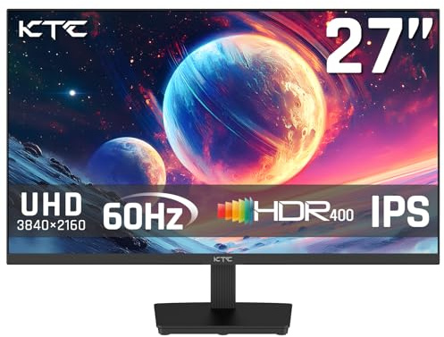 KTC 27 Inch 4K UHD(3840 * 2160) Computer Monitor - IPS Monitor, 60hz, HDR400, Anti-Blue Light Screen, DCI-P3 95% 125% sRGB, Support FreeSync and GSync, PC Monitor for Design, Work,Casual Gaming