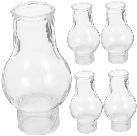 TOGEVAL 6stücke Vintage Glas Öllampen-schirme Ersatz Lampenschirme Für Kerosin Kleine Öllampen Hitzebeständig Winddicht Klare Lichtübertragung Dekorativ Für Innenräume