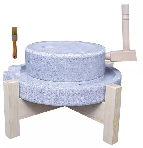Mulino a Pietra per Cereali a Mano, Mulino a Pietra per Grano per la casa, Grandi mulini Country Living per macinazione a Secco e a Umido, spolverizzatore Manuale per Farina/Riso/Noce moscat