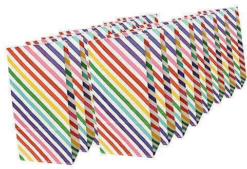 TOVINANNA Lot De 30 À Dragées Pour Anniversaire À Bonbons Rayés En Papier Pour Garçons Et Filles Décoratifs Arc-en-ciel Pour Pâtisserie