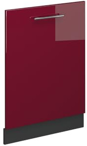 Vicco Façade de Lave-Vaisselle Fame-Line, Bordeaux Brillant, 60cm | Façade en MDF · Sans plan de travail · Adapté à la façade de cuisine · Librement combinable · Intégration facile