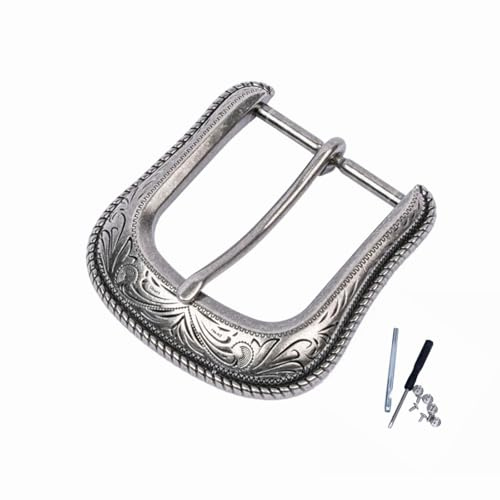 XIYYOUC 1.6(38mm-42mm) Belt Buckle Western Men's Single Pin Replacement Buckle Business Antique Silver