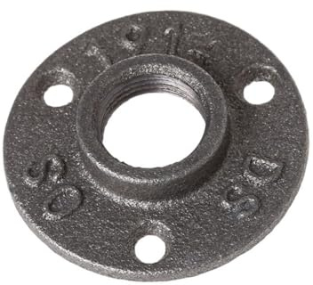 GFDSGRE Flangia Raccordi for Tubi in Ferro con Flangia filettata malleabile for Montaggio a Parete Nero