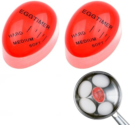 Egg Timer,2 Pcs Colour Changing Egg Timer,Eggs Boiled Timers Heat Sensitive for Soft,Medium,and Hard Boiled Eggs Durable Kitchen Tool for Breakfast,Cooking Kitchen