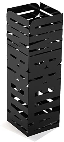 Versa Ingolstadt Portaombrelli per Ingresso, Corridoio, Camera, Giardino. Portaombrelli Piccolo e Moderno, Misure (A x L x l) 49 x 15,5 x 15,5 cm, Metallo, Colore Nero