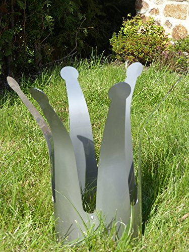 ARTTEC Krone SM (Ø15 x H30 cm) Pflanzkübel und Rankhilfe, Deko aus Edelstahl. Übertopf Pflanzkübel Deko – Witterungsbeständig statt Rostoptik – Garten Metall ohne Rost