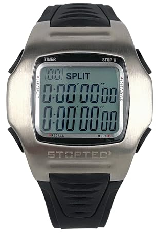 Stoptec Schiedsrichteruhr RW-100 | Referee Watch | 1-99 Minuten Spielzeit | Spielzeit-Unterbrechung | Uhr Modus & Alarm | Stoppfunktion | 10 Memory